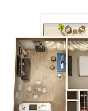 Harbor Cliff Apartments 1 Bedroom Apartment Floor Plan